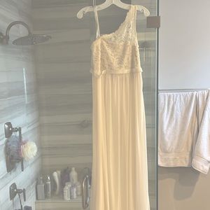 White maxi dress with lace top!